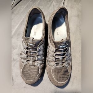 Cute grey Skecher slip-on sneakers